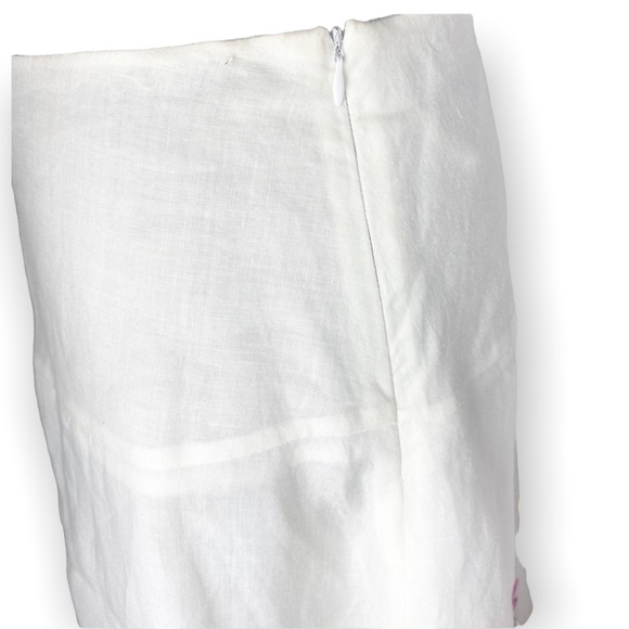 Carole Little floral abstract watercolor linen skirt size 6 modest art to wear - Picture 13 of 13